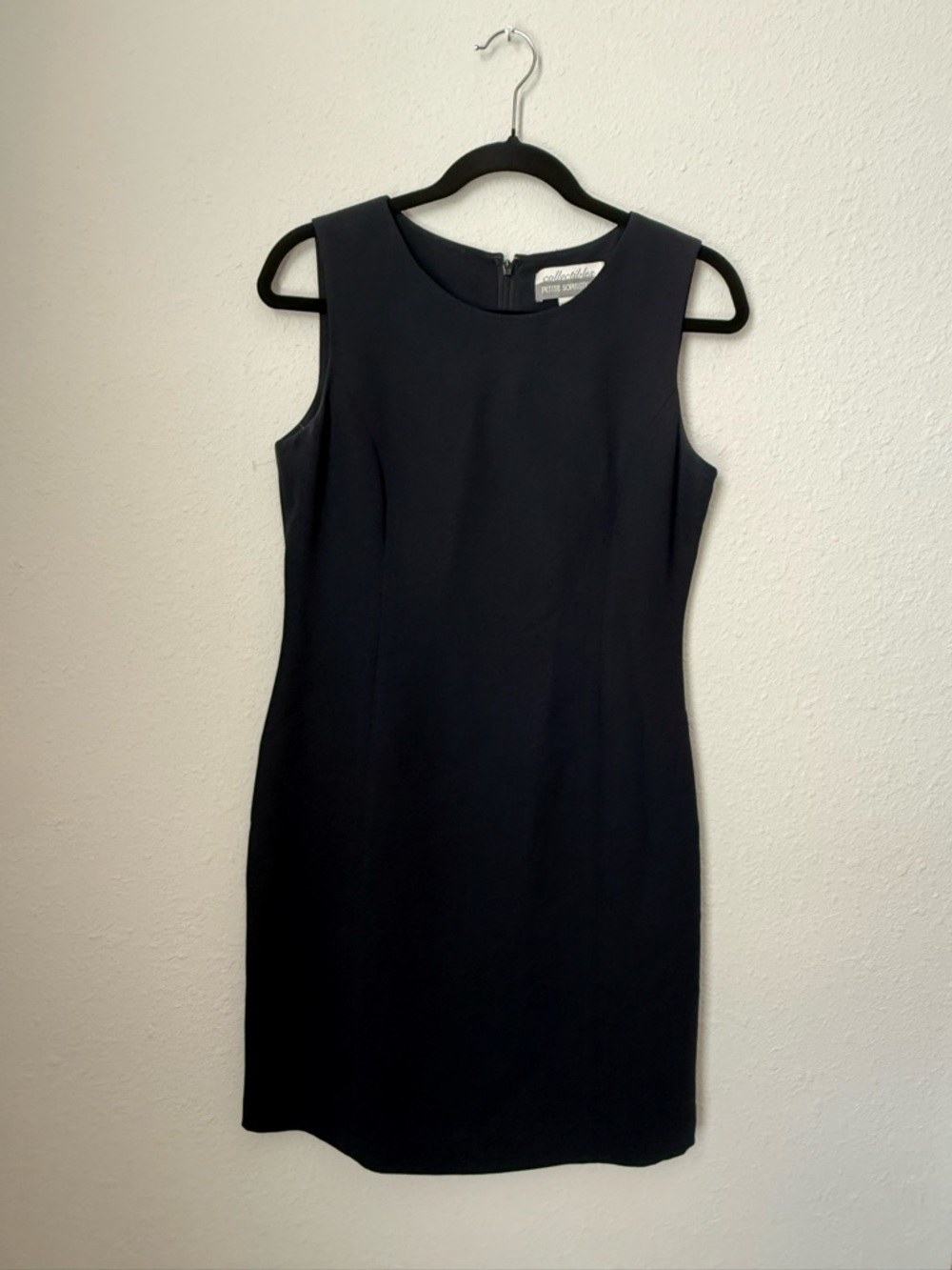 Petite Sophisticate Navy Sleeveless Midi Sheath Dress